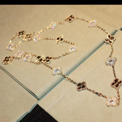 [⭐Hevara Jewelry]CLOVER 20 MOTIFS LASER DIAMOND NECKLACE
