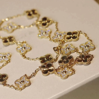 [⭐Hevara Jewelry]CLOVER 20 MOTIFS LASER DIAMOND NECKLACE