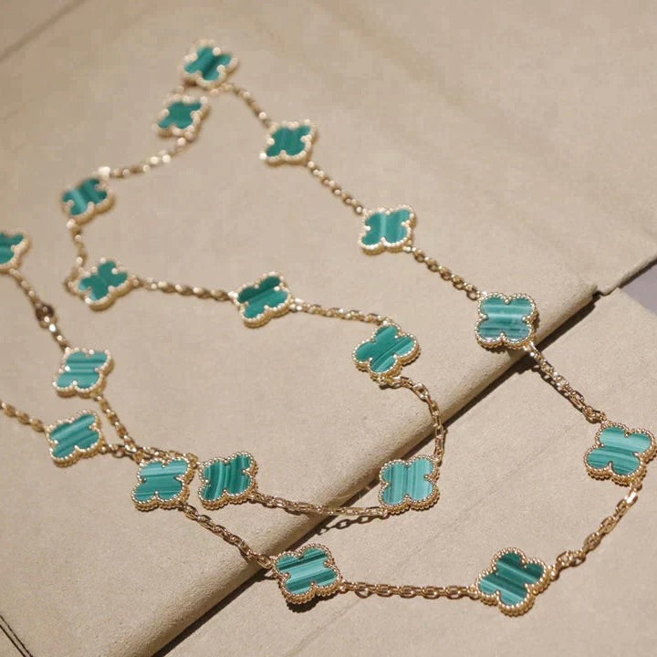 [⭐Hevara Jewelry]CLOVER 20 MOTIFS MALACHITE GOLD