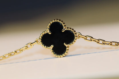 [⭐Hevara Jewelry]CLOVER 20 MOTIFS ONYX ROSE GOLD