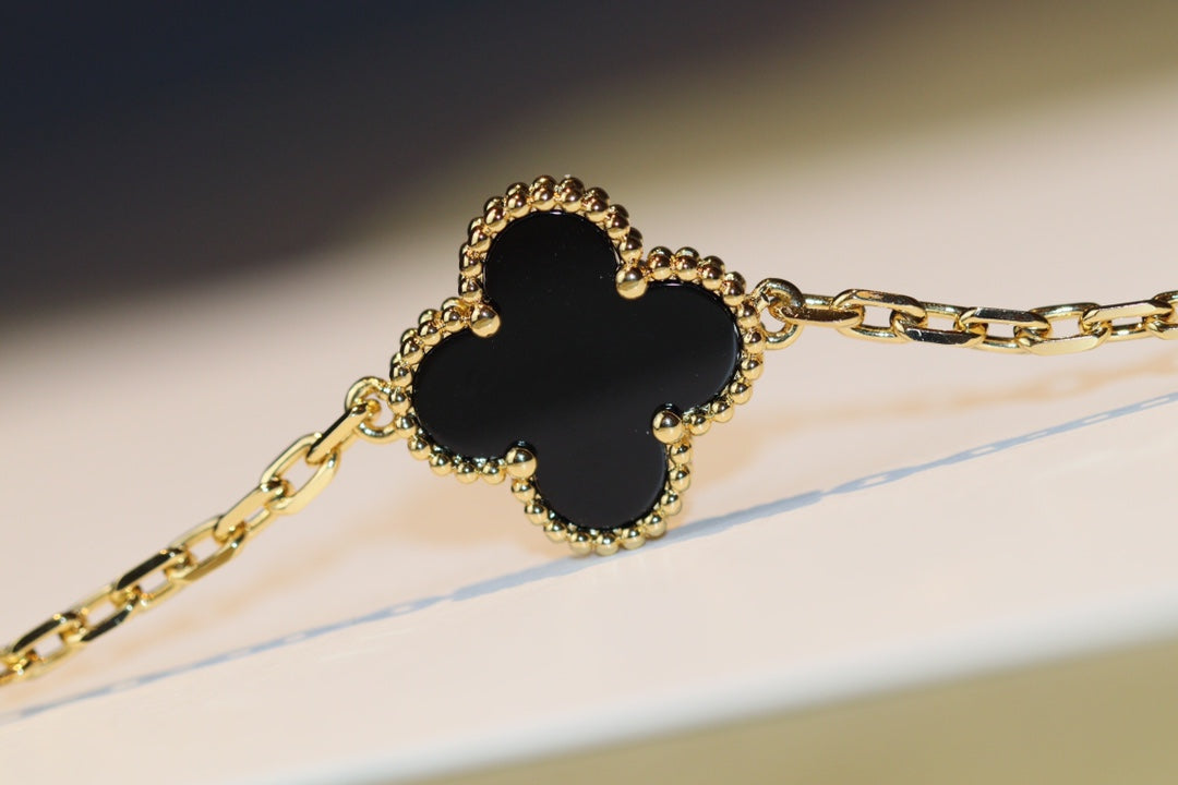 [⭐Hevara Jewelry]CLOVER 20 MOTIFS ONYX ROSE GOLD