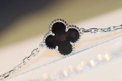 [⭐Hevara Jewelry]CLOVER 20 MOTIFS ONYX DIAMOND SILVER