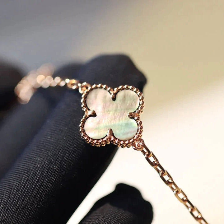 [⭐Hevara Jewelry]CLOVER 20 MOTIFS DARK MOP DIAMOND  NECKLACE