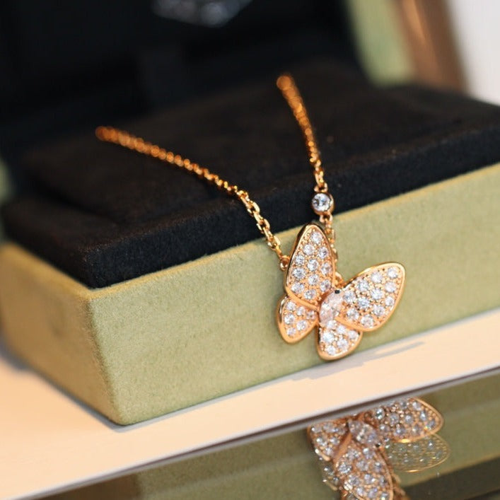 [⭐Hevara Jewelry]BUTTERFLY DIAMOND NECKLACE