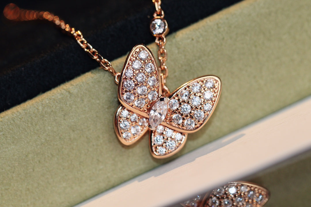 [⭐Hevara Jewelry]BUTTERFLY DIAMOND NECKLACE