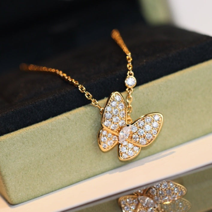 [⭐Hevara Jewelry]BUTTERFLY DIAMOND NECKLACE