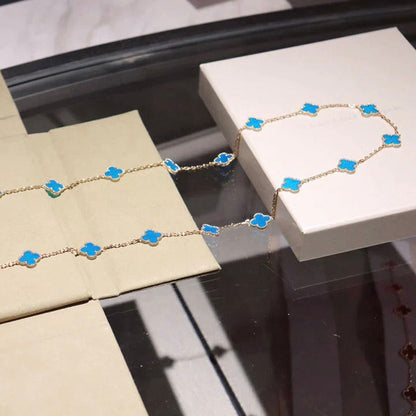 [⭐Hevara Jewelry]CLOVER 20 MOTIFS TURQUOISE GOLD