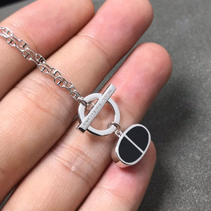 [⭐Hevara Jewelry]CHAINE VERSO BLACK CERAMIC  NECKLACE