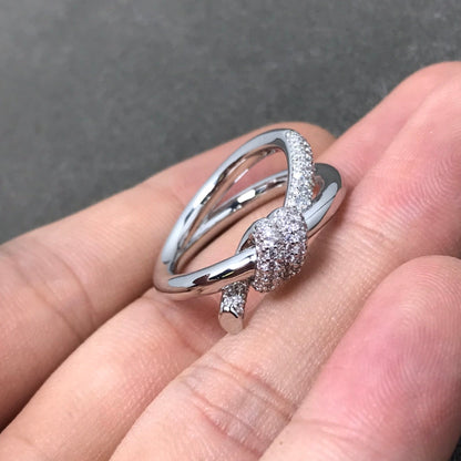 [Hevara Jewelry]KNOT RING DOUBLE ROW DIAMOND