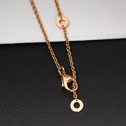 [⭐Hevara Jewelry]ZERO 1 WHITE CERAMIC PINK GOLD DIAMOND NECKLACE