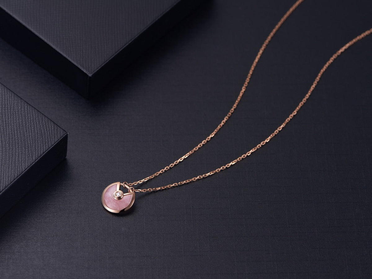 [⭐Hevara Jewelry]AMULETTE ROSE GOLD PINK MOP NECKLACE