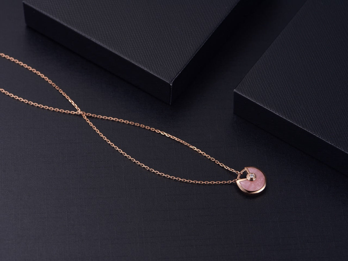 [⭐Hevara Jewelry]AMULETTE ROSE GOLD PINK MOP NECKLACE