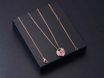 [⭐Hevara Jewelry]AMULETTE ROSE GOLD PINK MOP NECKLACE