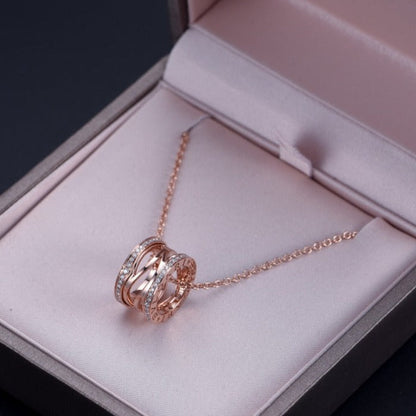 [⭐Hevara Jewelry]ZERO 1 PINK GOLD DIAMOND OPEN NECKLACE