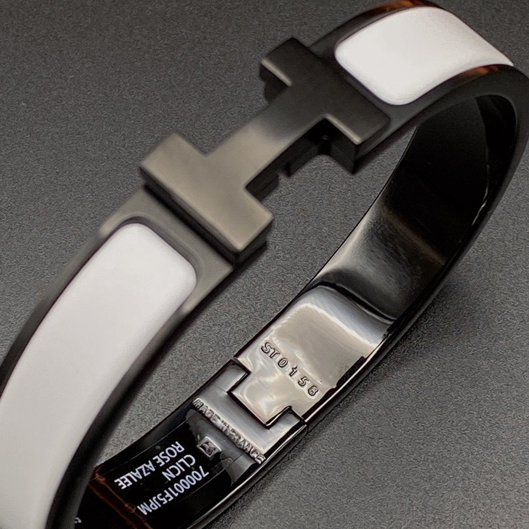 [⭐Hevara Jewelry]H BRACELET 12MM BLACK WHITE CERAMIC