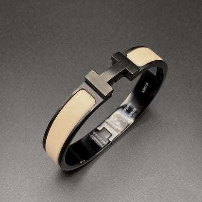 [⭐Hevara Jewelry]H BRACELET 12MM BLACK BEIGE CERAMIC