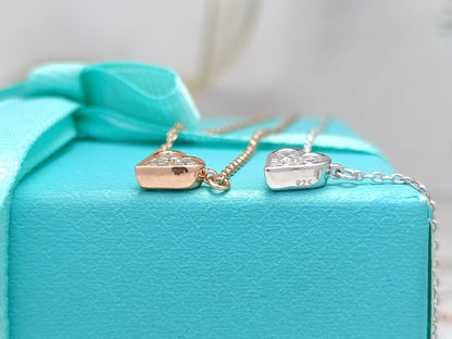 [Hevara Jewelry]HEART 3 DIAMONDS PEDANT NECKLACE