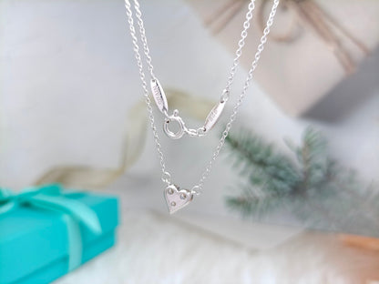 [Hevara Jewelry]HEART 3 DIAMONDS PEDANT NECKLACE
