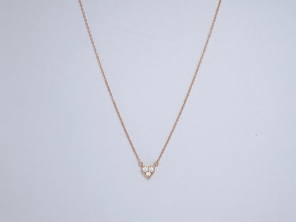 [Hevara Jewelry]HEART 3 DIAMONDS PEDANT NECKLACE