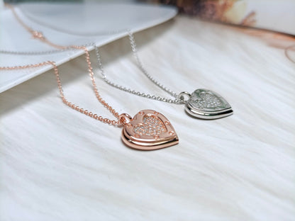 [Hevara Jewelry]HEART DIAMONDS PEDANT NECKLACE