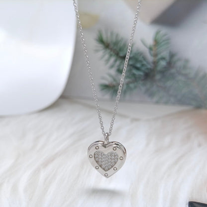 [Hevara Jewelry]HEART DIAMONDS PEDANT NECKLACE