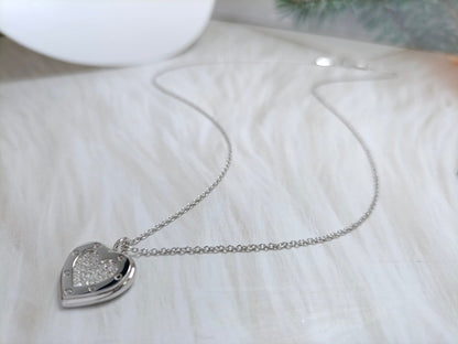 [Hevara Jewelry]HEART DIAMONDS PEDANT NECKLACE
