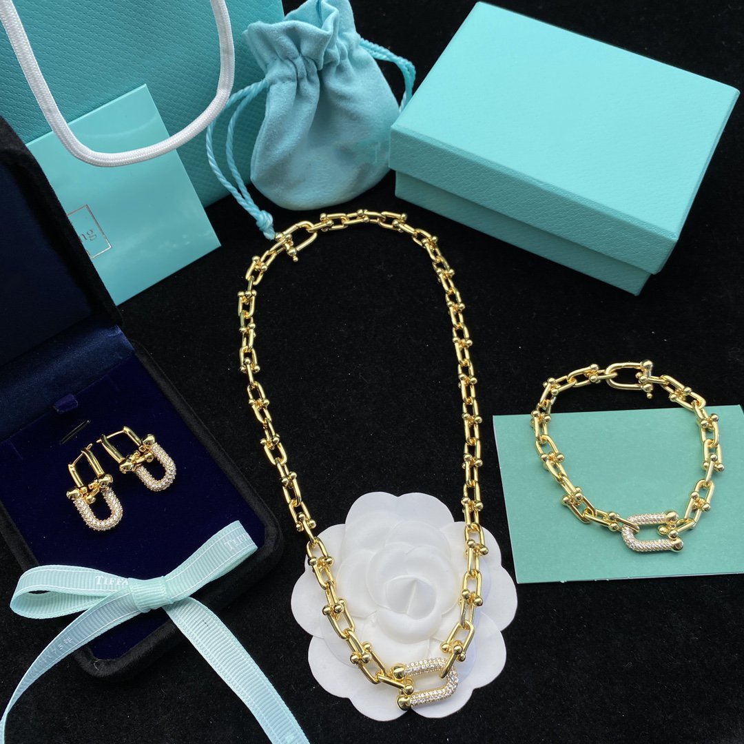 [Hevara Jewelry]HARDWEAR LINK DIAMOND GOLD EARRINGS