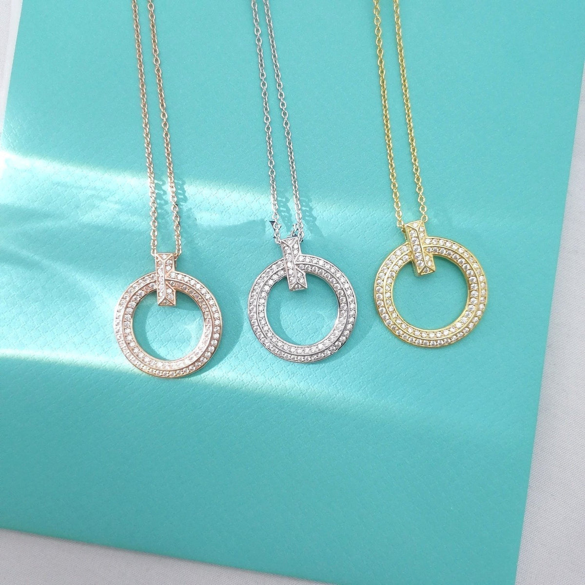 [Hevara Jewelry]T WIRE PEDANT DIAMOND NECKLACE