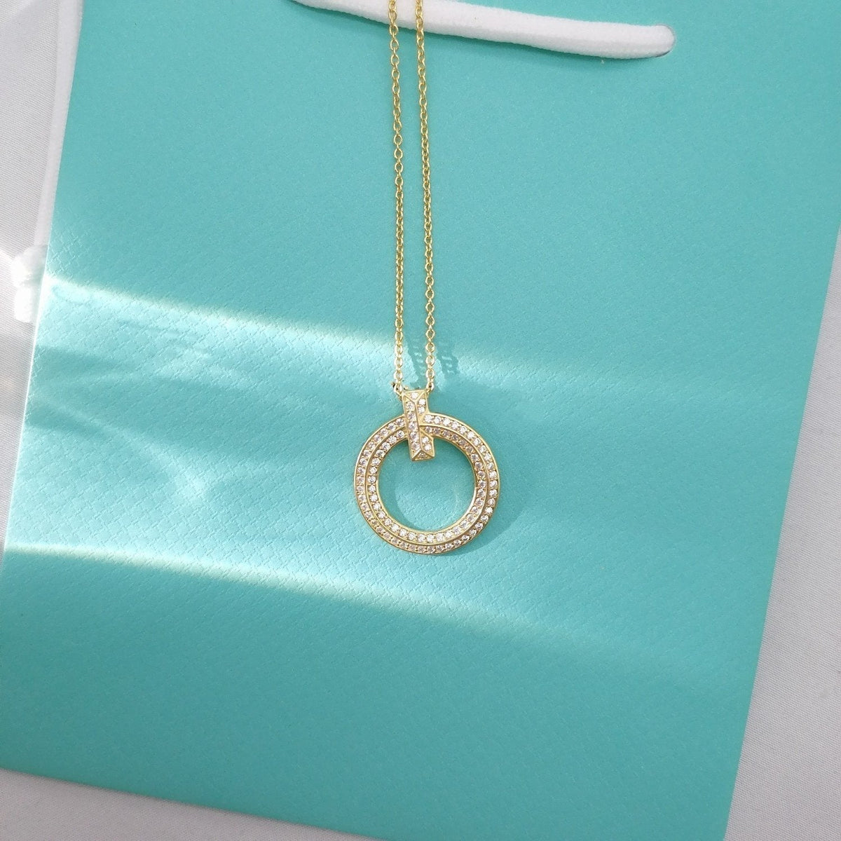[Hevara Jewelry]T WIRE PEDANT DIAMOND NECKLACE