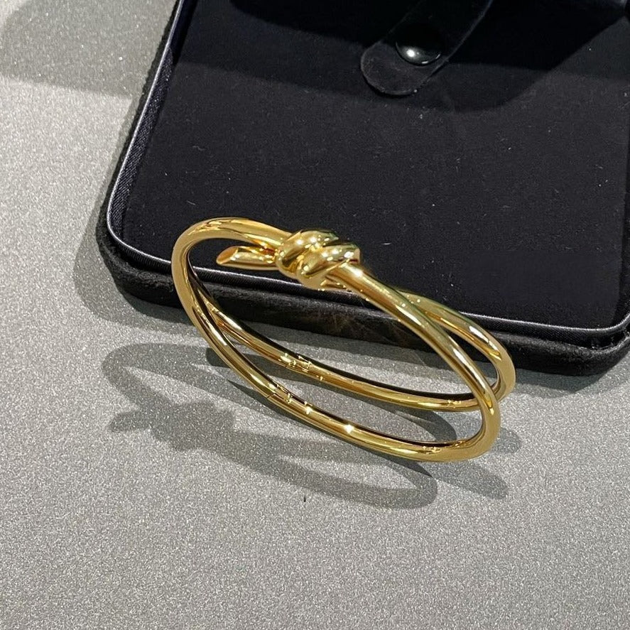 [Hevara Jewelry]KNOT DOUBLE ROW GOLD BRACELET