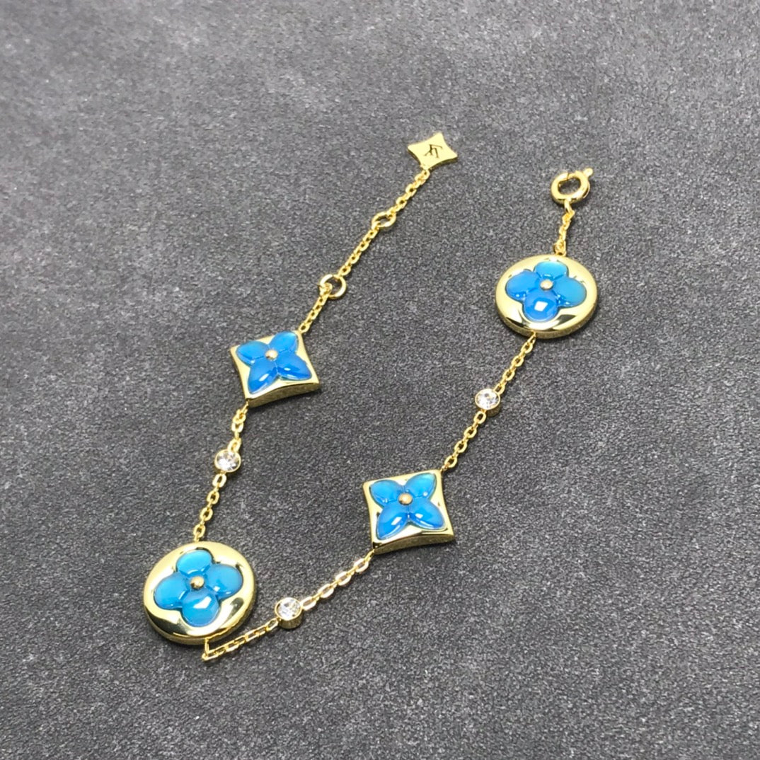 [⭐Hevara Jewelry]STAR AND SUN TURQUOISE 4 MOTIFS 3 DIAMONDS