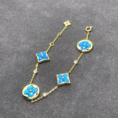 [⭐Hevara Jewelry]STAR AND SUN TURQUOISE 4 MOTIFS 3 DIAMONDS
