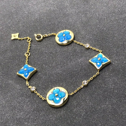 [⭐Hevara Jewelry]STAR AND SUN TURQUOISE 4 MOTIFS 3 DIAMONDS