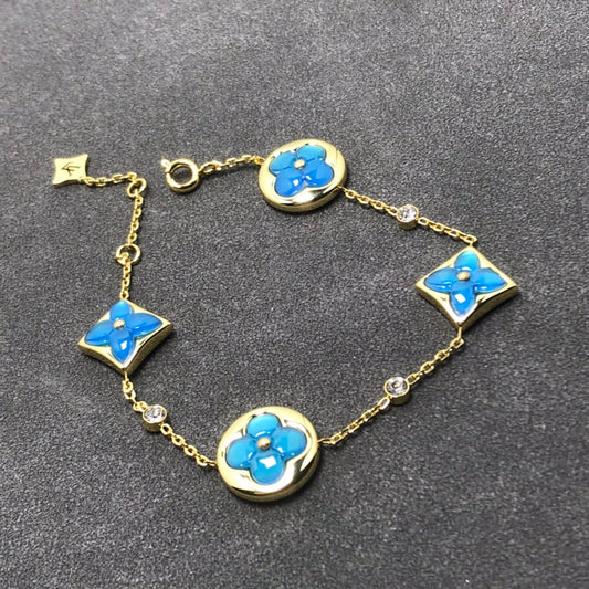 [⭐Hevara Jewelry]STAR AND SUN TURQUOISE 4 MOTIFS 3 DIAMONDS
