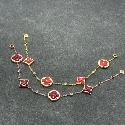 [⭐Hevara Jewelry]STAR AND SUN CARNELIAN 4 MOTIFS 3 DIAMONDS