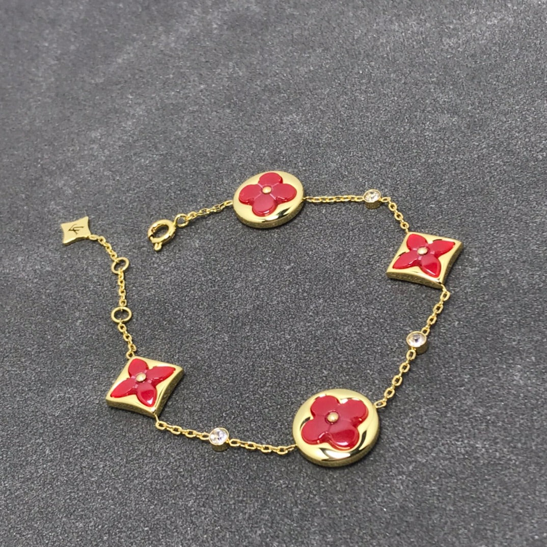 [⭐Hevara Jewelry]STAR AND SUN CARNELIAN 4 MOTIFS 3 DIAMONDS