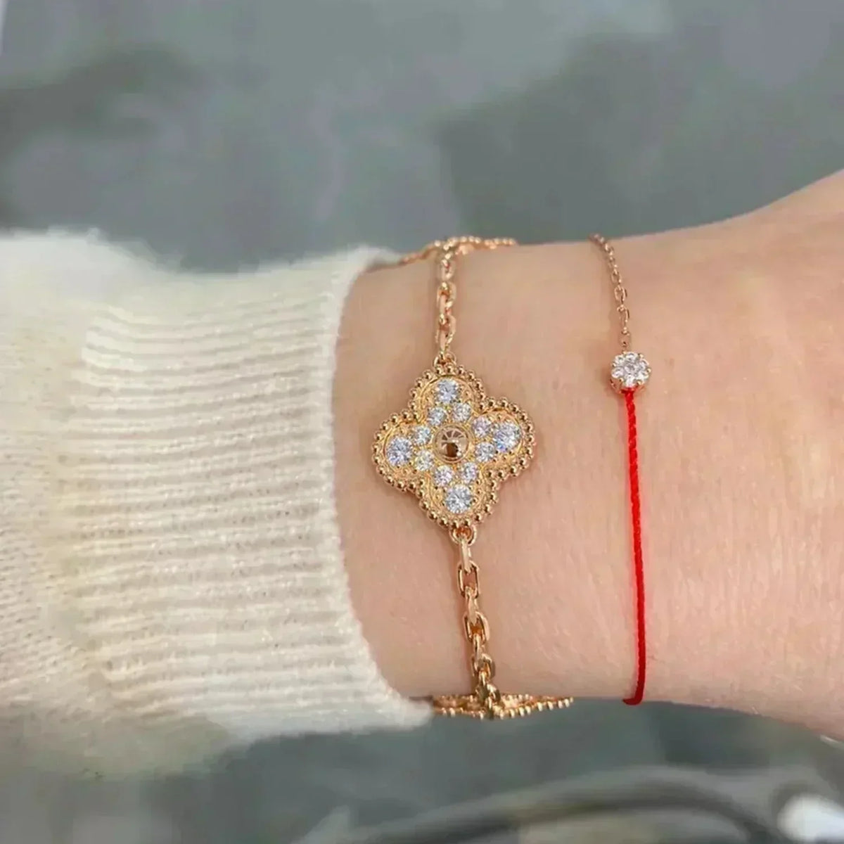 [⭐Hevara Jewelry] CLOVER 5 MOTIF FULL DIAMOND BRACELET COLLECTION