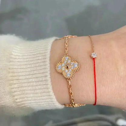 [⭐Hevara Jewelry] CLOVER 5 MOTIF FULL DIAMOND BRACELET COLLECTION