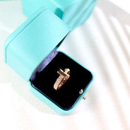 [Hevara Jewelry]T1 NARROW DIAMOND PINK GOLD RING