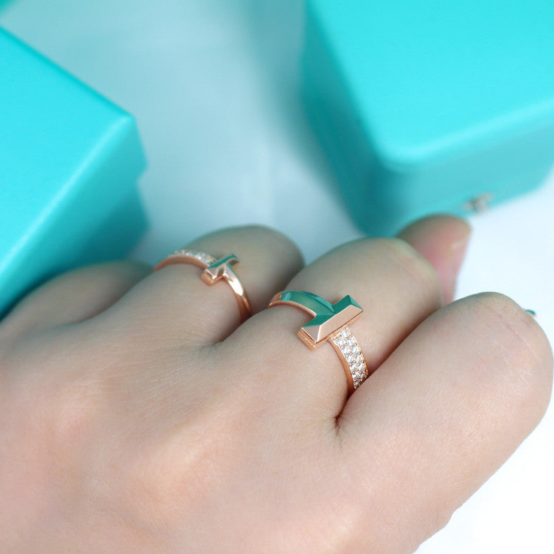 [Hevara Jewelry]T1 NARROW DIAMOND PINK GOLD RING