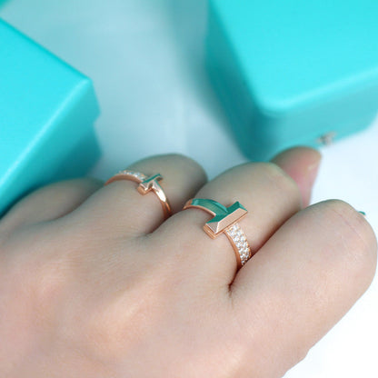 [Hevara Jewelry]T1 NARROW DIAMOND PINK GOLD RING