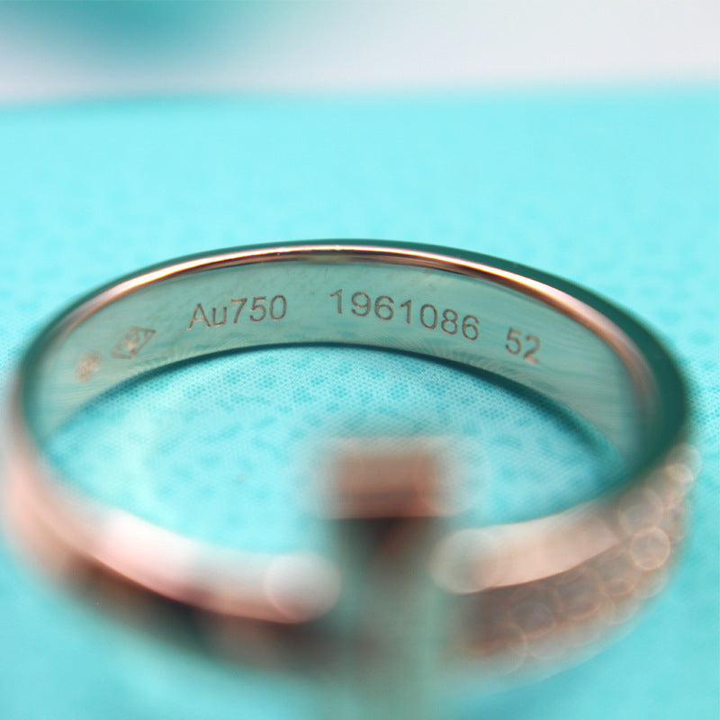 [Hevara Jewelry]T1 NARROW DIAMOND PINK GOLD RING
