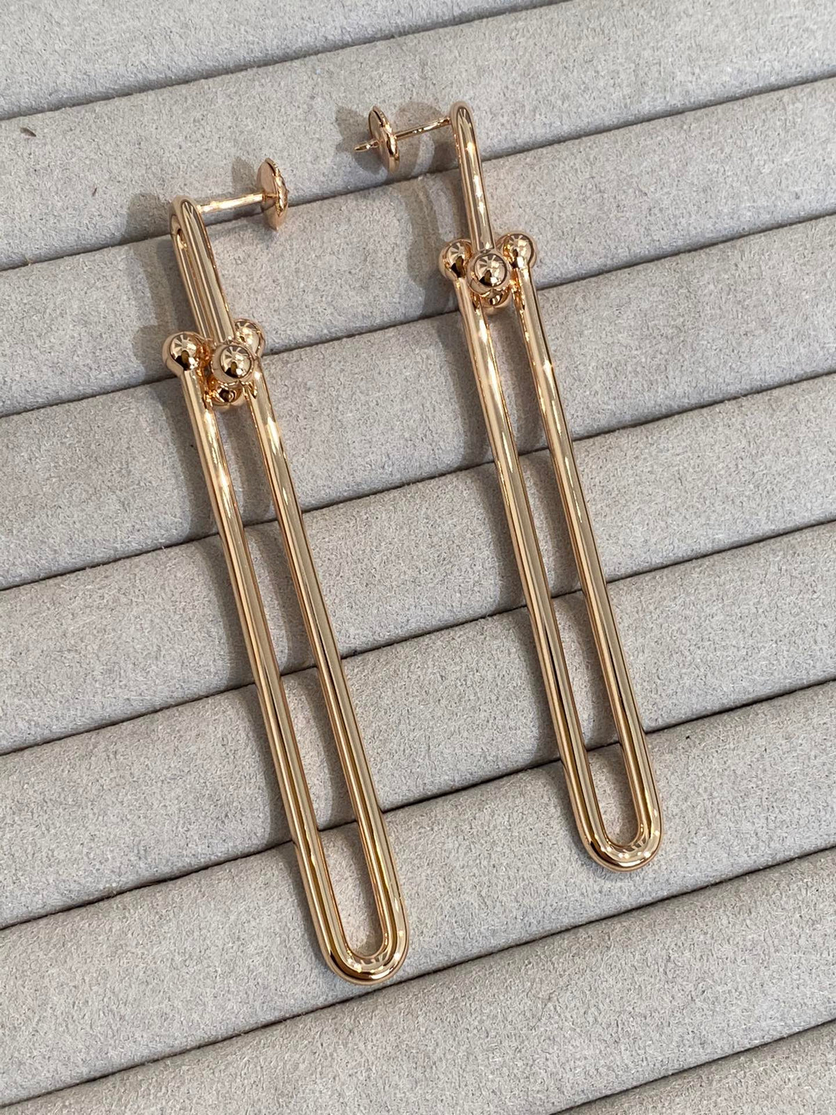 [Hevara Jewelry]HARDWEAR DOUBLE LONG LINK EARRINGS