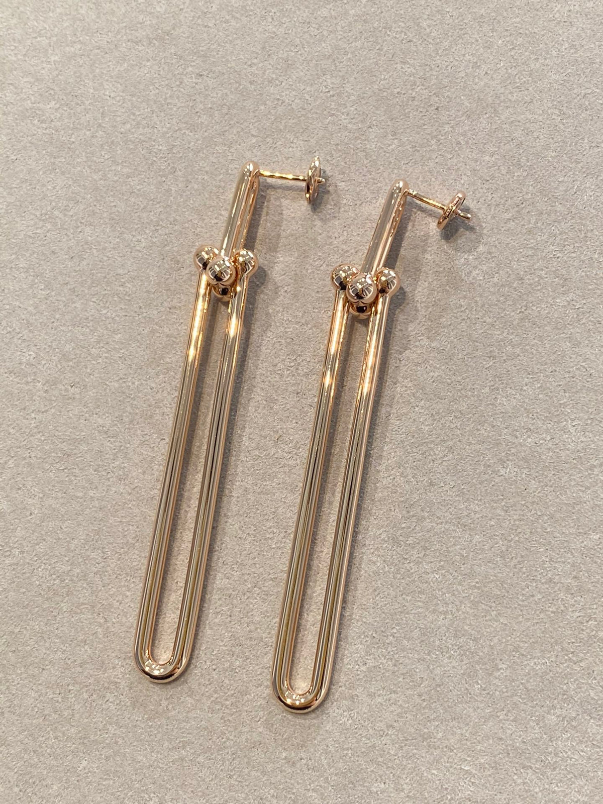 [Hevara Jewelry]HARDWEAR DOUBLE LONG LINK EARRINGS