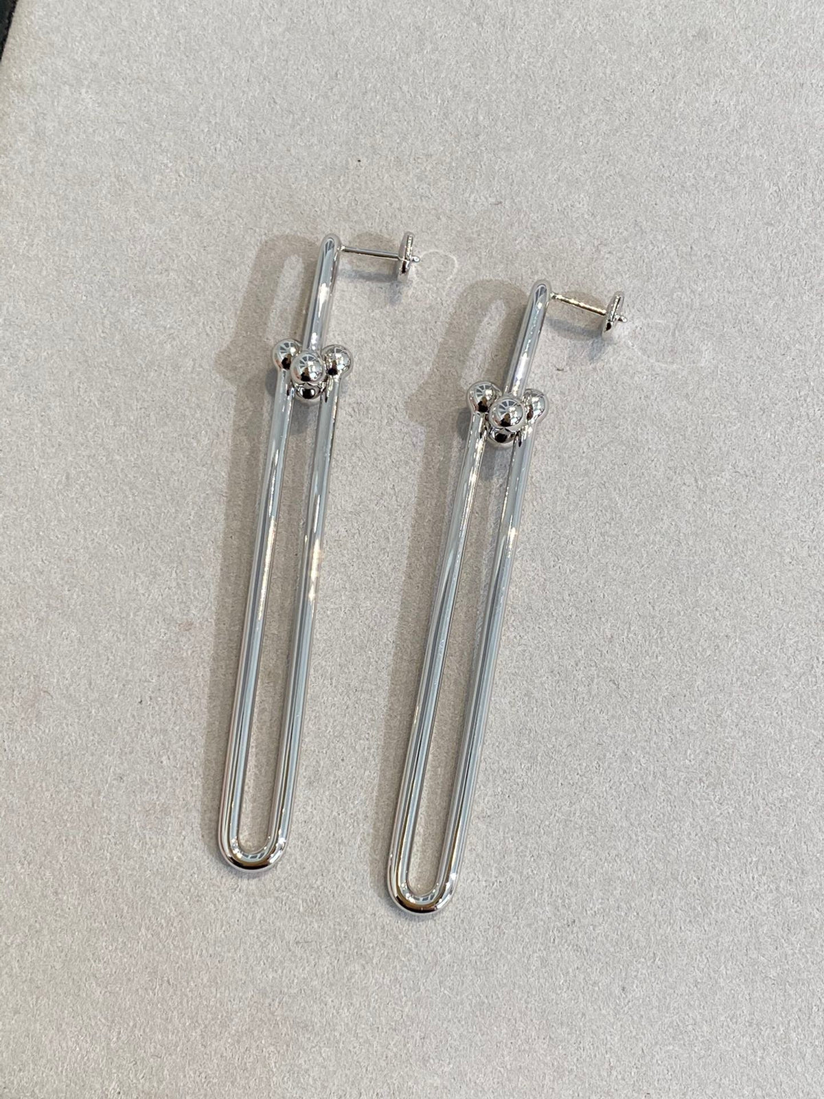 [Hevara Jewelry]HARDWEAR DOUBLE LONG LINK EARRINGS