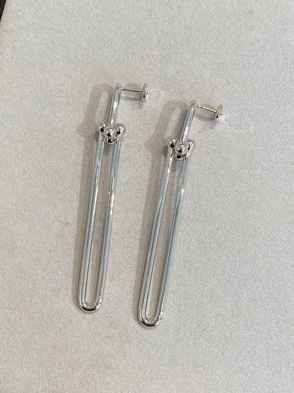 [Hevara Jewelry]HARDWEAR DOUBLE LONG LINK EARRINGS