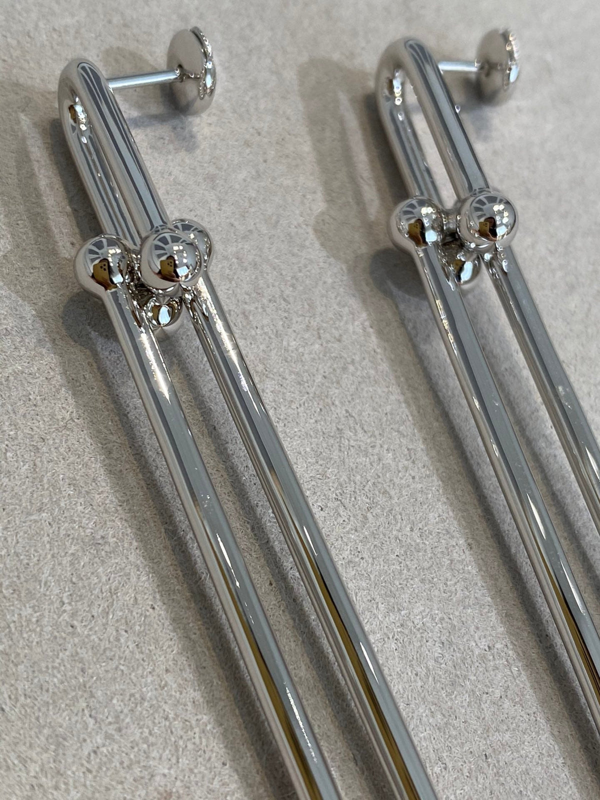 [Hevara Jewelry]HARDWEAR DOUBLE LONG LINK EARRINGS