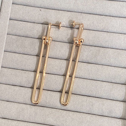 [Hevara Jewelry]HARDWEAR DOUBLE LONG LINK EARRINGS