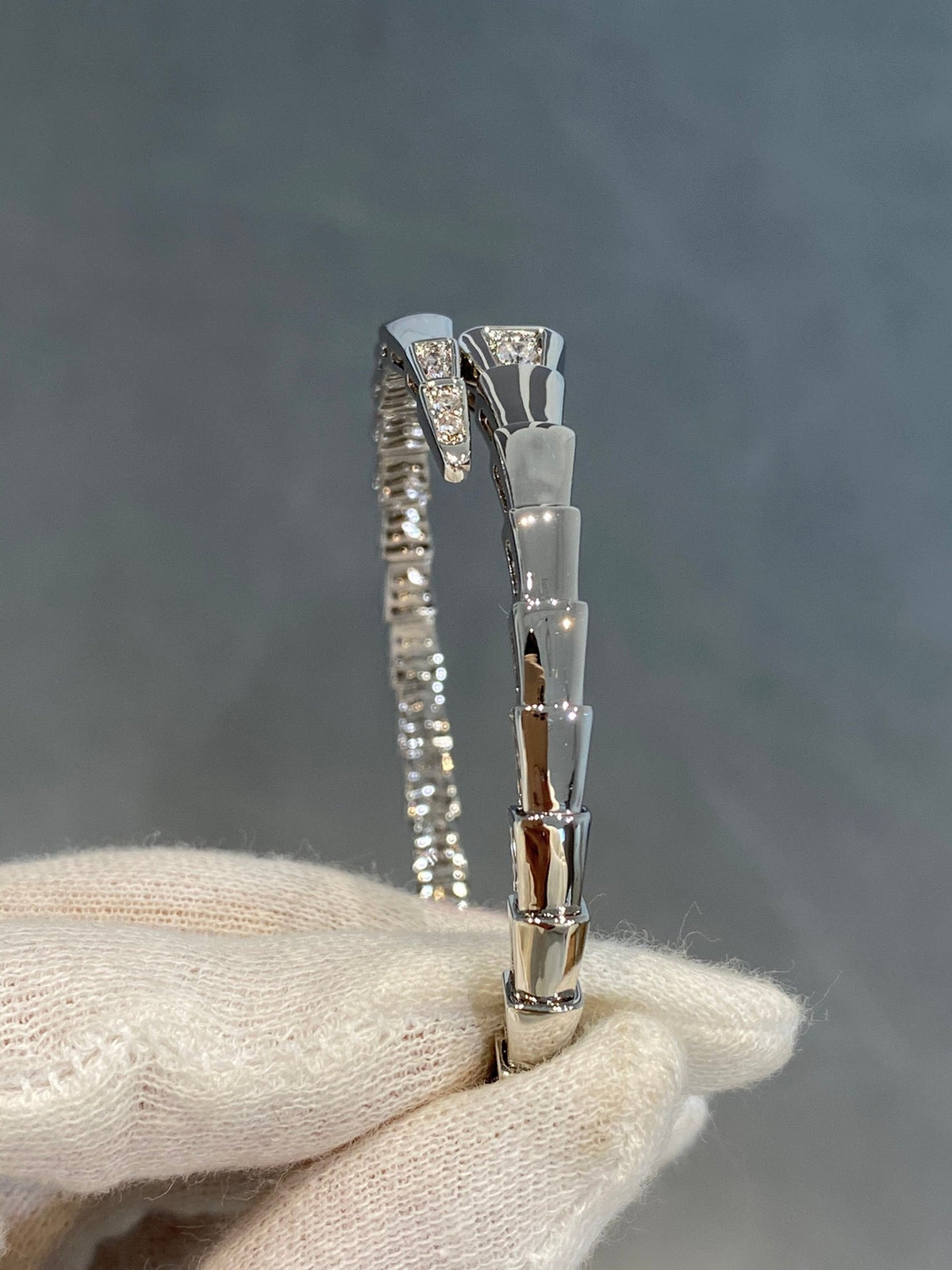 [⭐Hevara Jewelry]SERPENTI BRACELET DIAMONDS SILVER