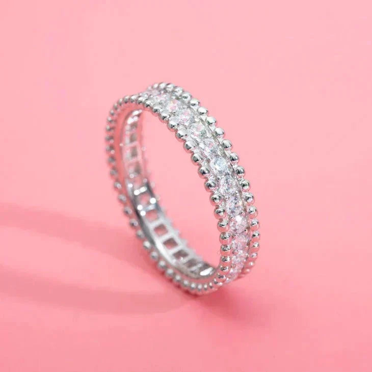 [⭐Hevara Jewelry]PERLEE DIAMOND SILVER RING